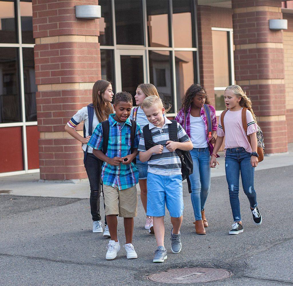 group of school kids