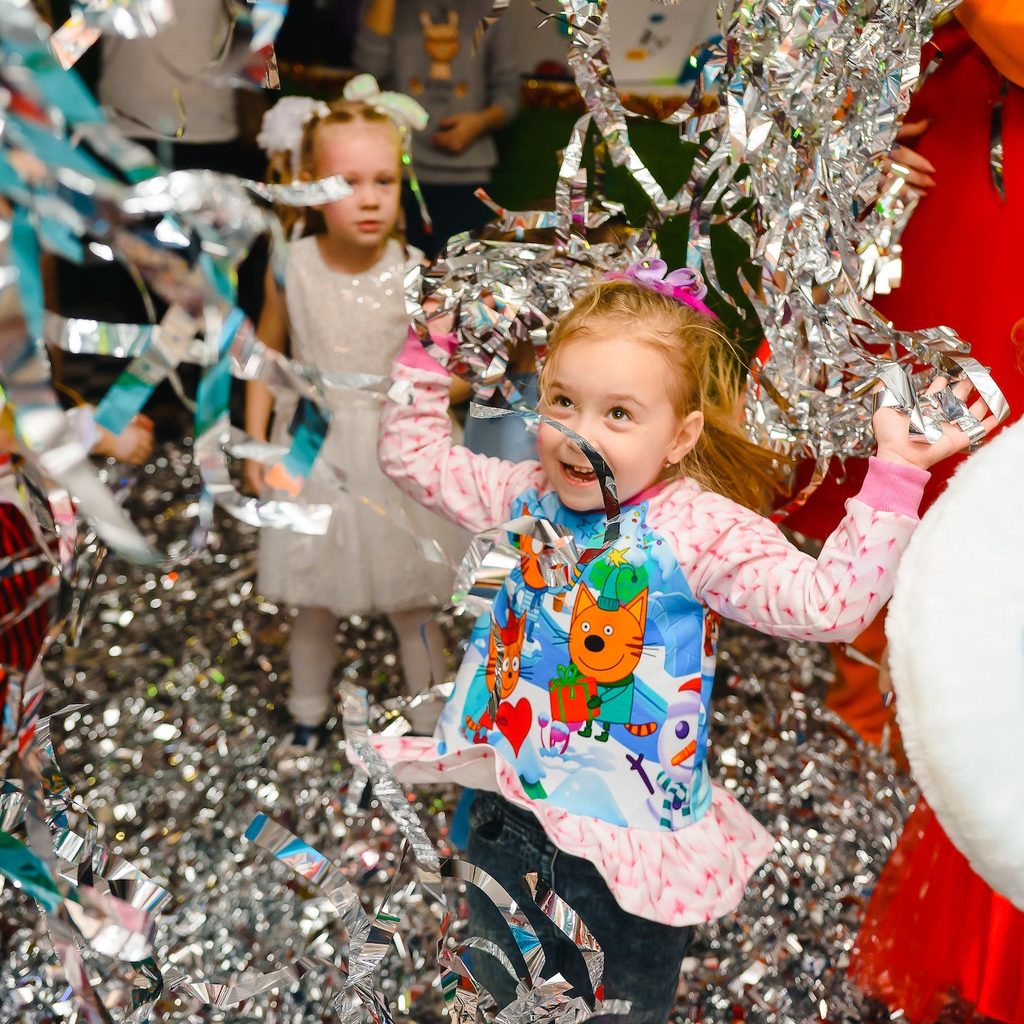 two girls playing at a birthday party