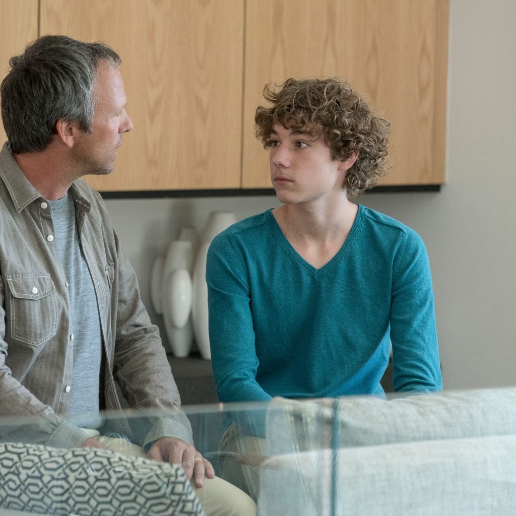 Father and son having a discussion