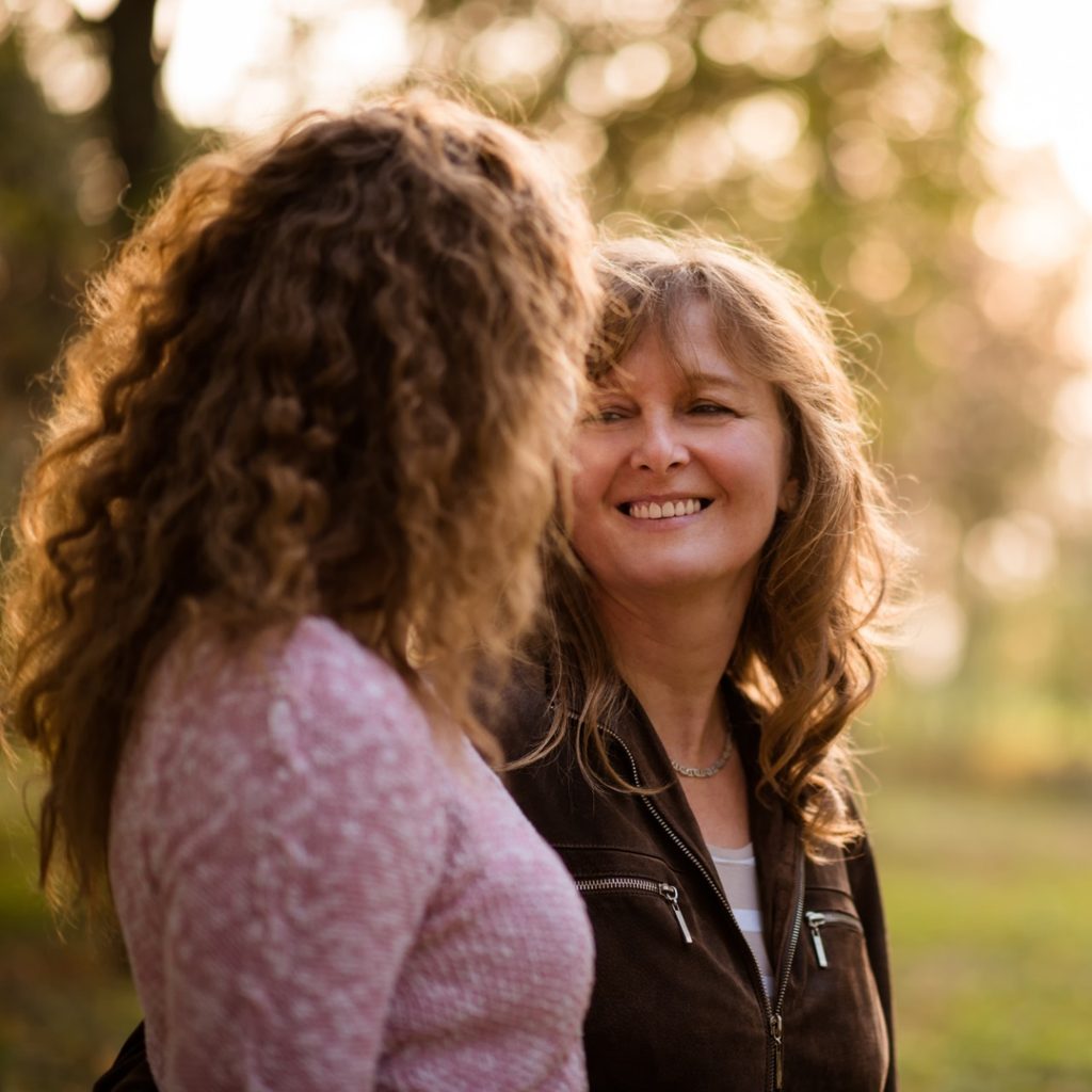 Mother and daughter having a discussion
