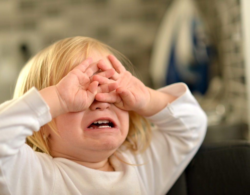 Toddler girl crying