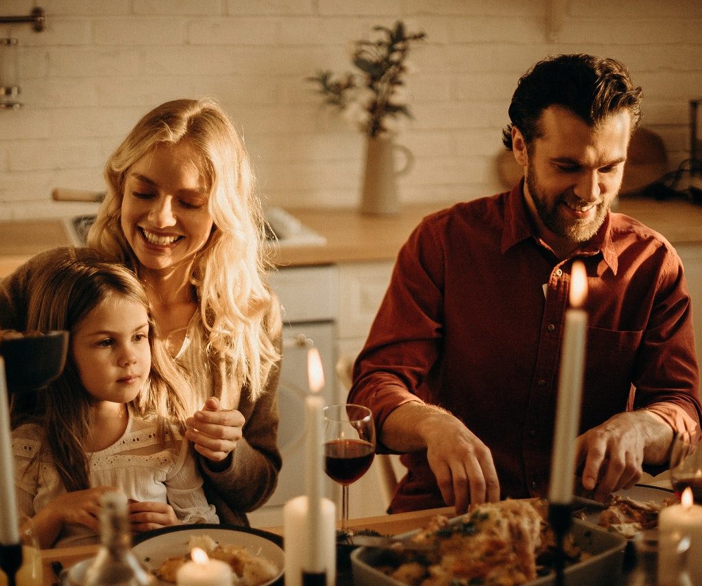 Family at the dinner table