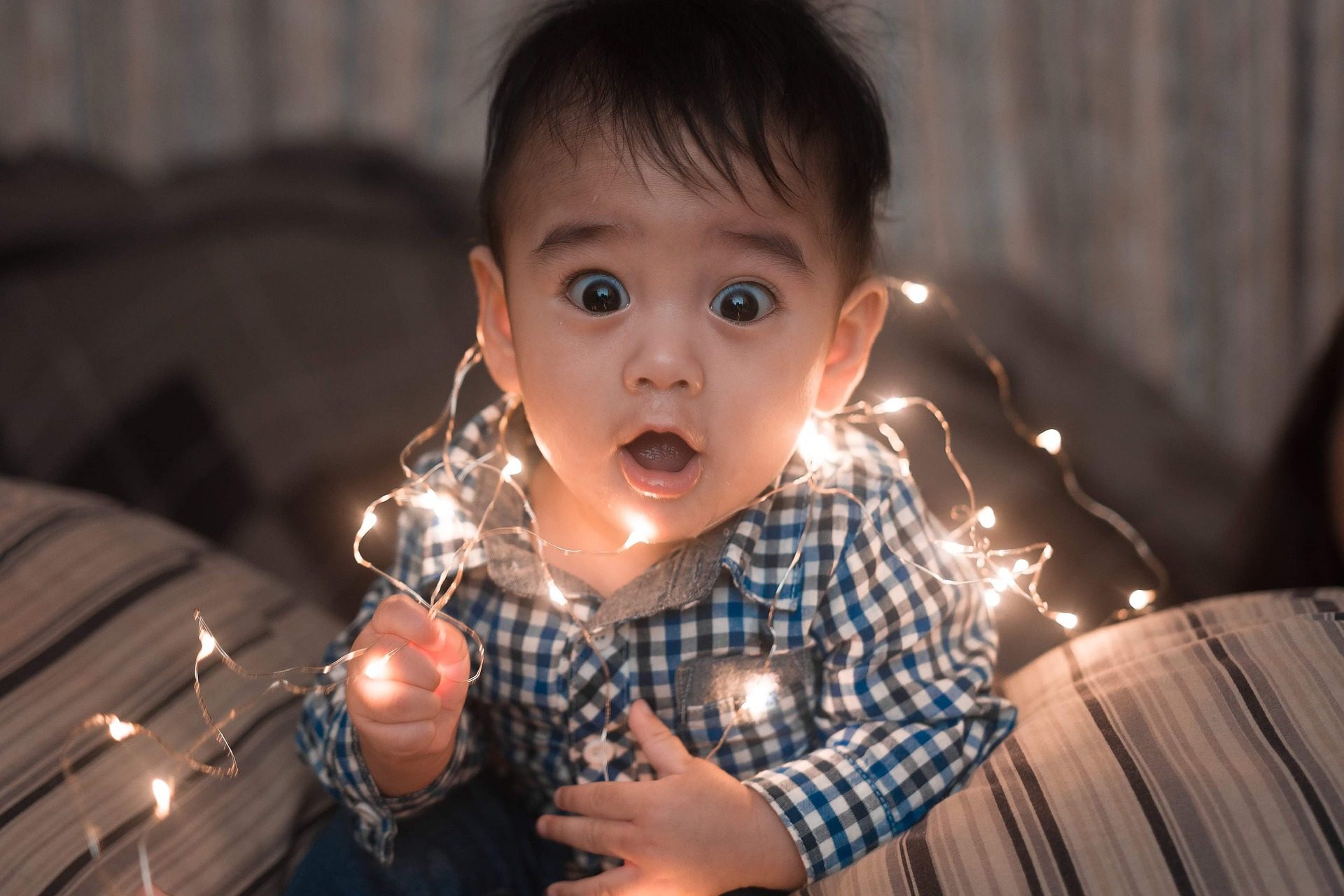 Baby with lights