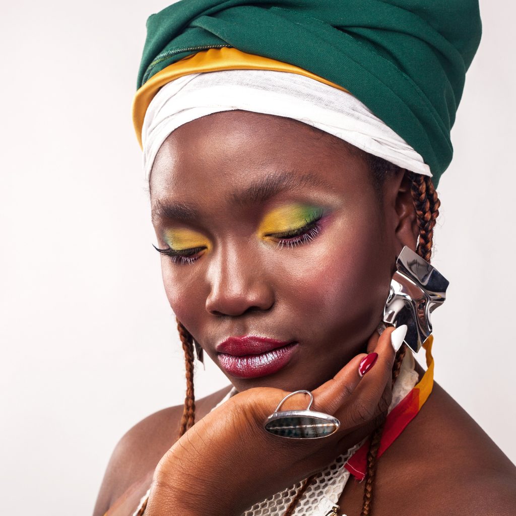 Black woman with headpiece