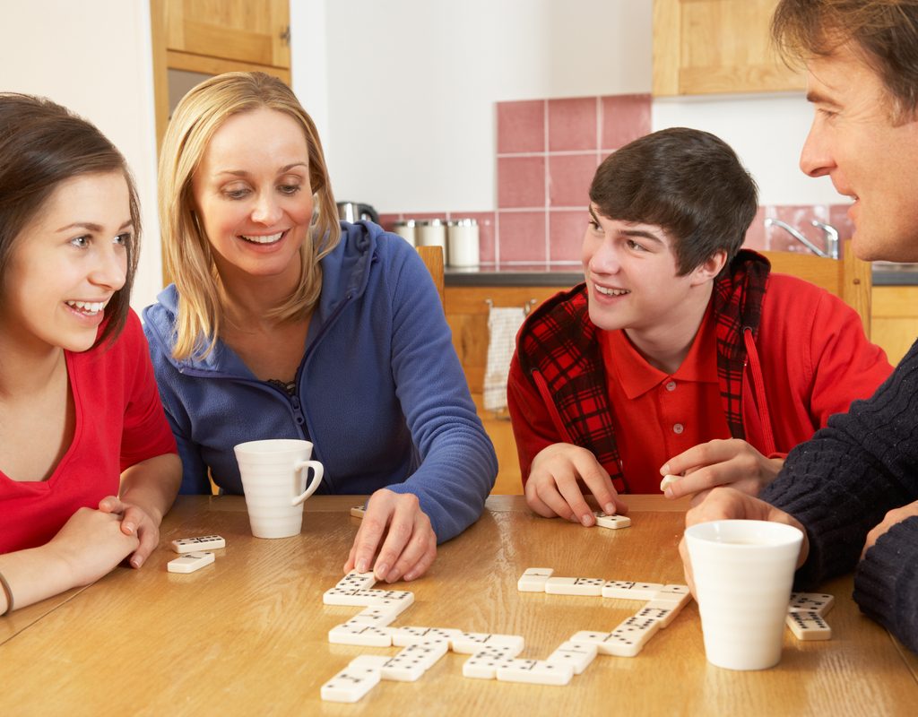 Teens playing a game