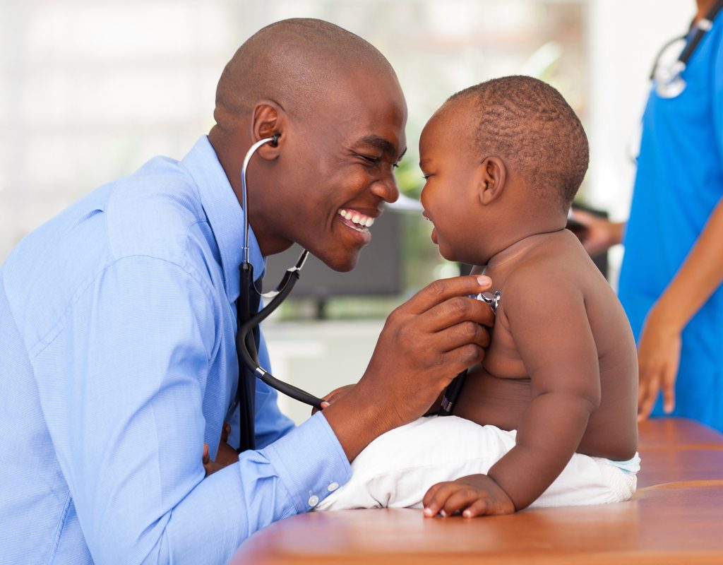 A doctor and baby at a checkup