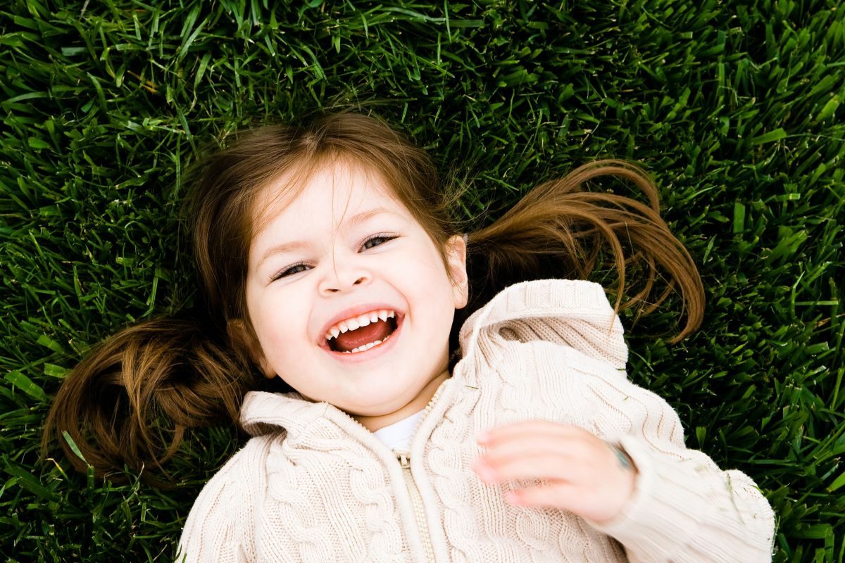 A little girl laughing