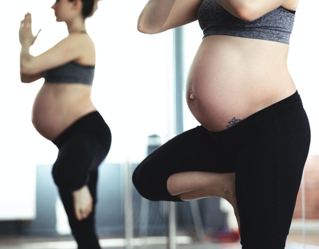 Pregnant woman exercising
