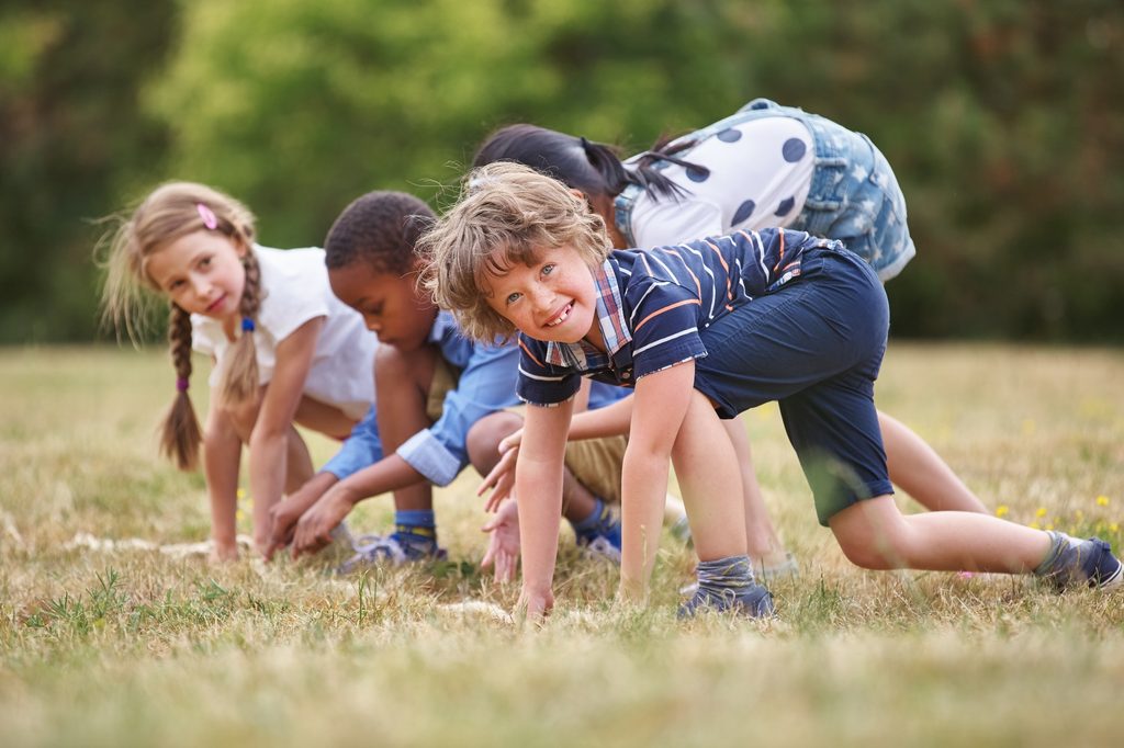 Children playing outside.