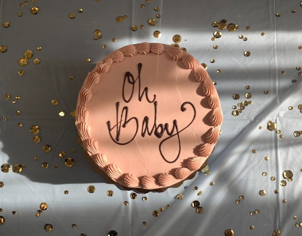 Cake for a baby shower.