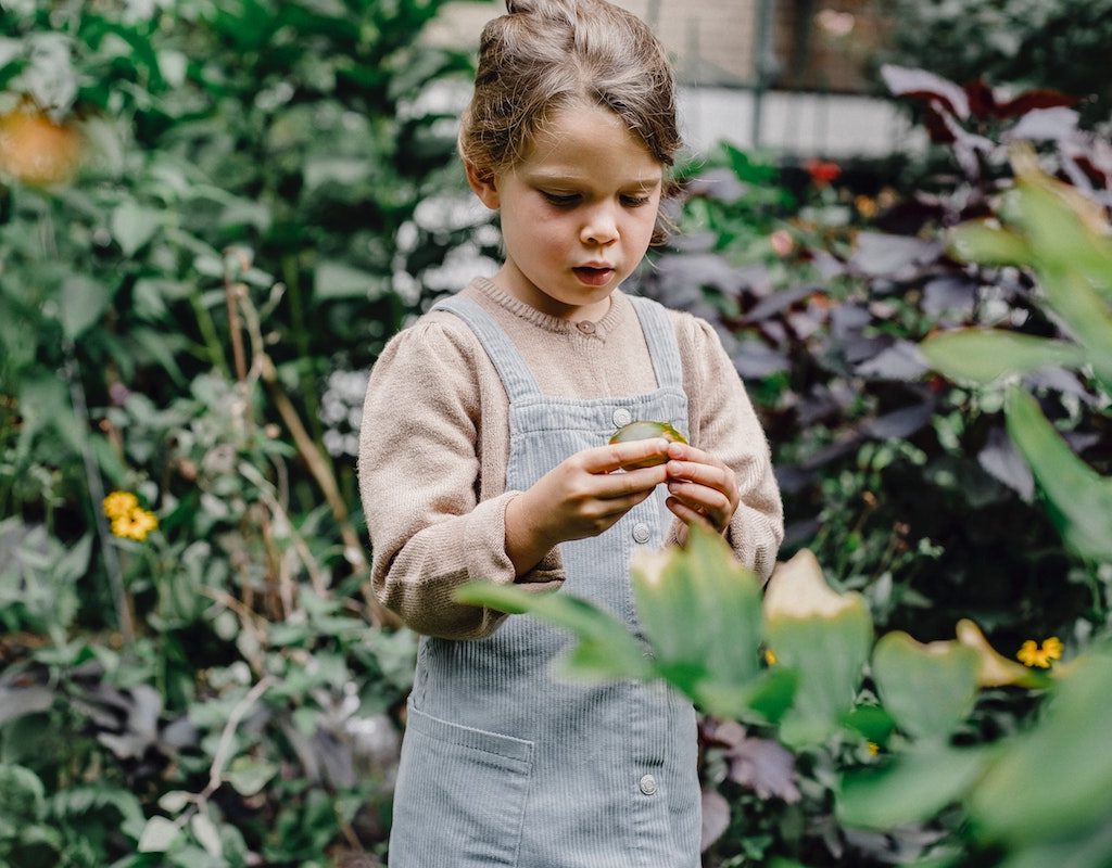 A child in a garden