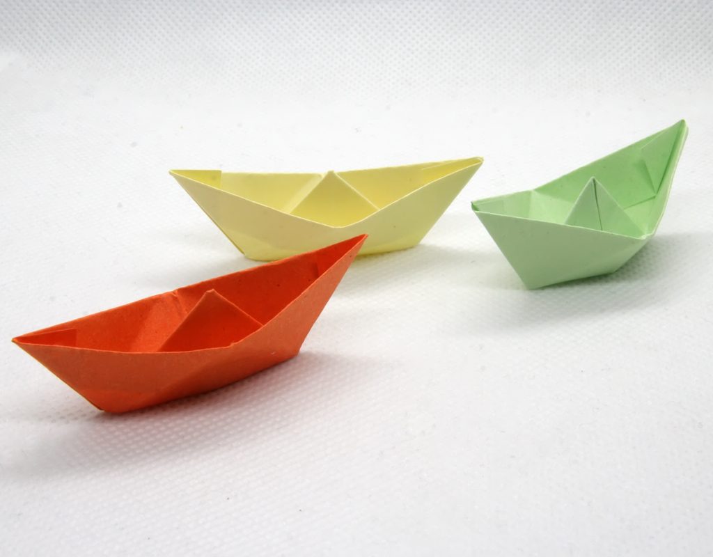 Colorful paper boats