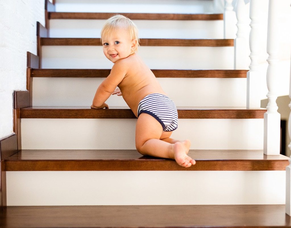 baby climbing stairs