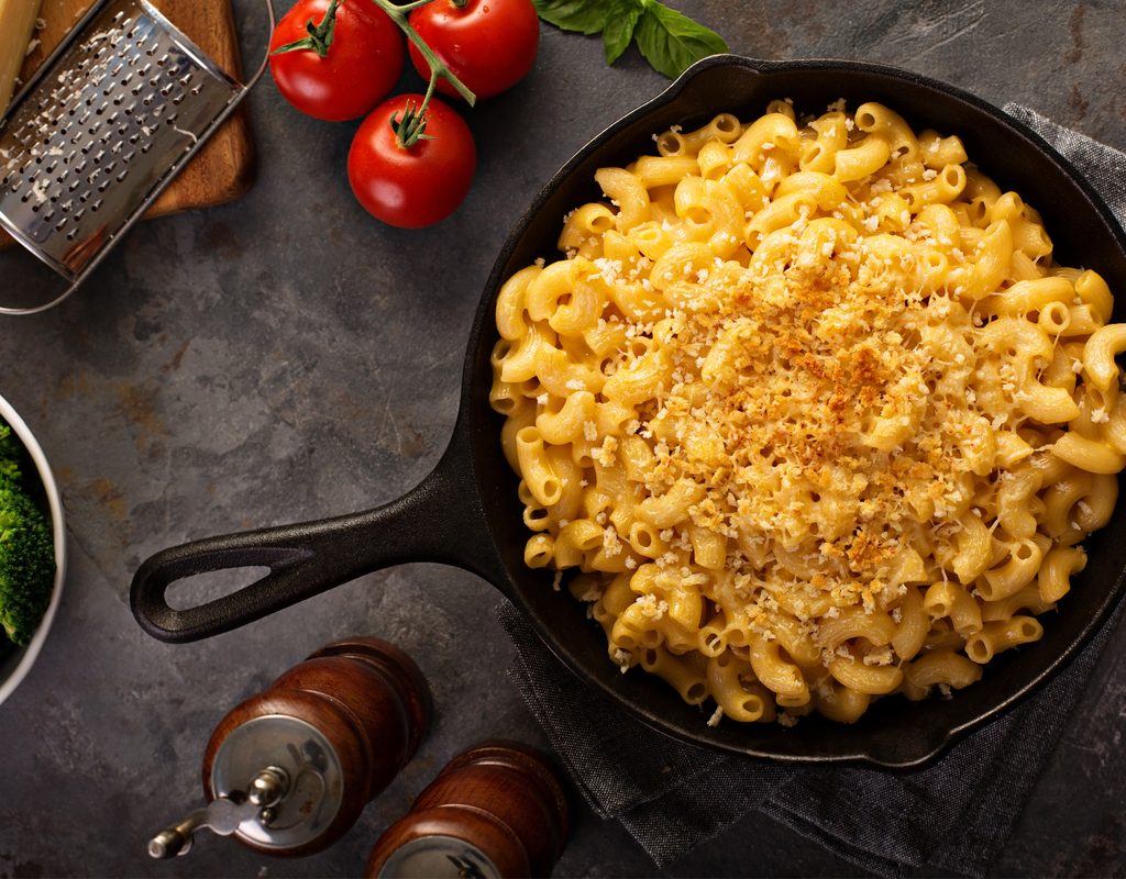 Large pot of mac and cheese