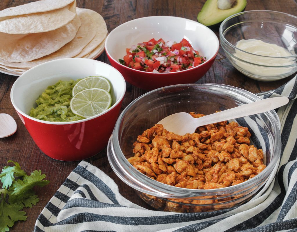 Delicious taco bar for first birthday party