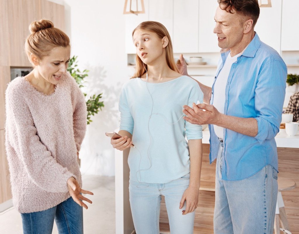 teenager fighting with parents