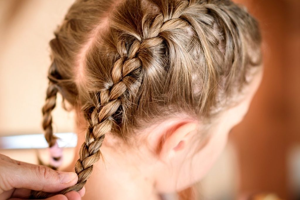 Young girl with braided hair