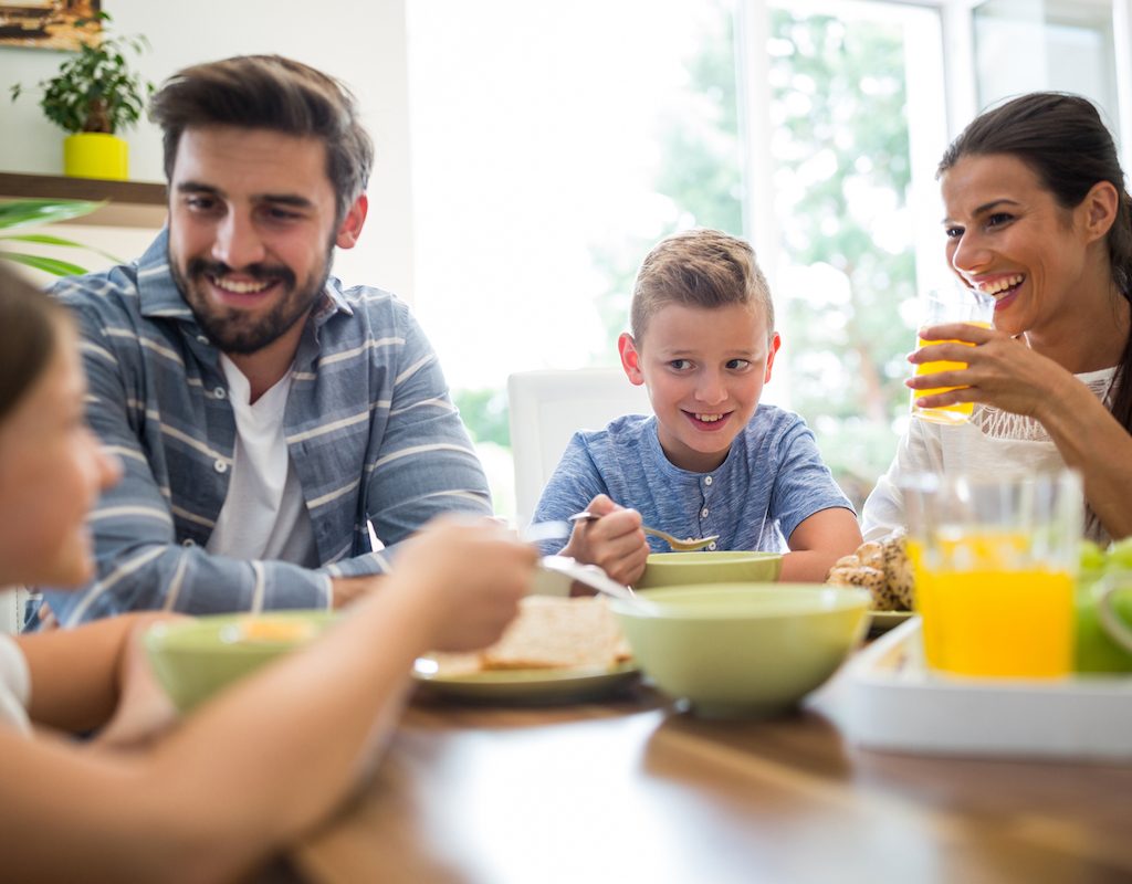 family eating together