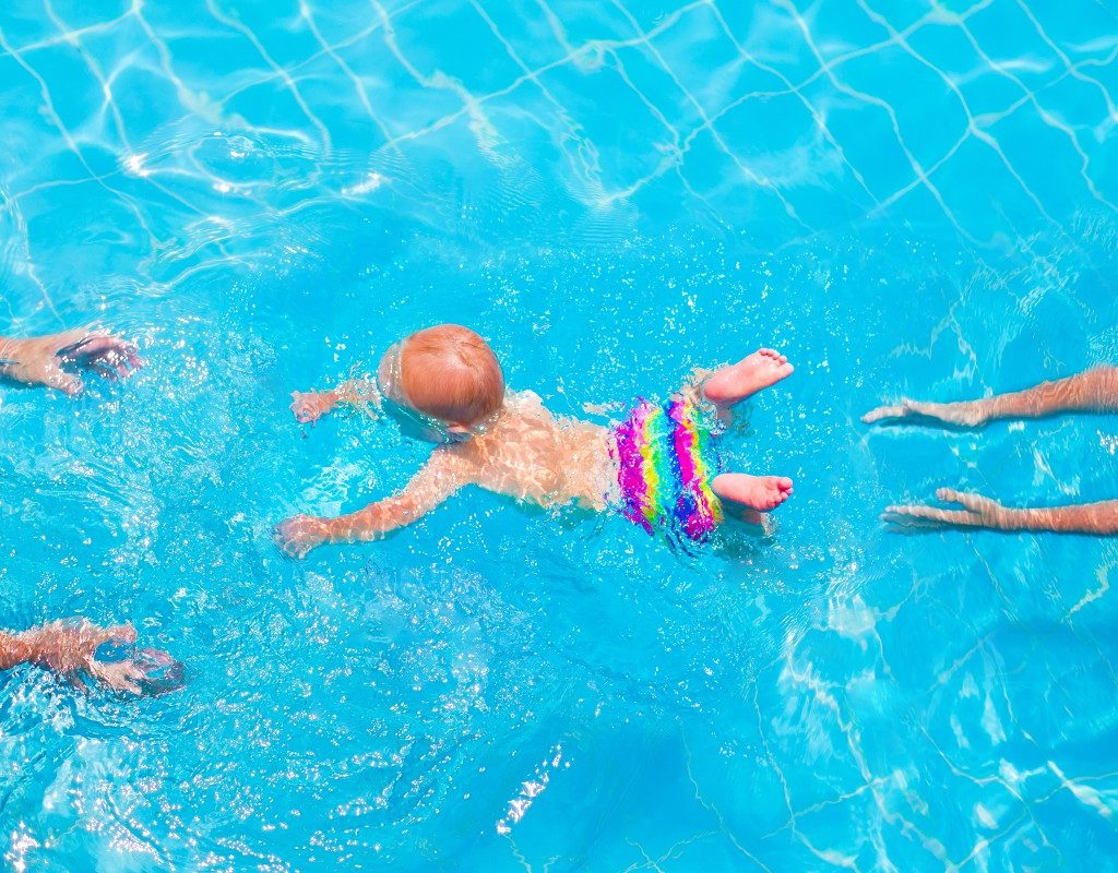 baby swimming