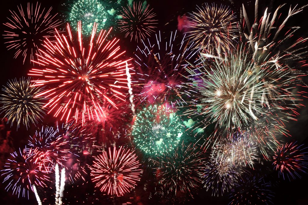 Fourth of July fireworks light up the sky