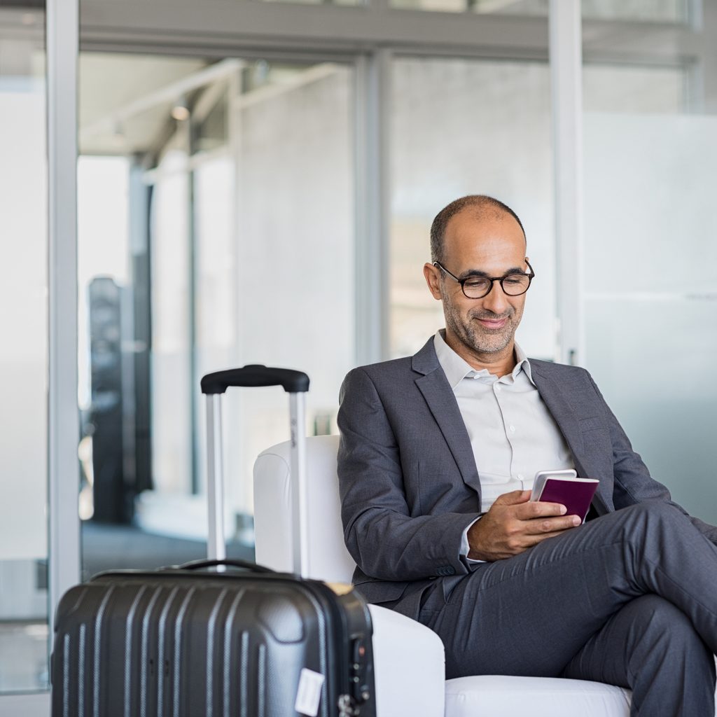 Man sitting in an airport
