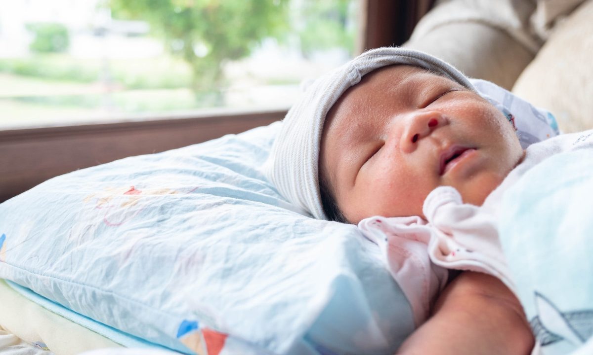 Baby sleeping on their back