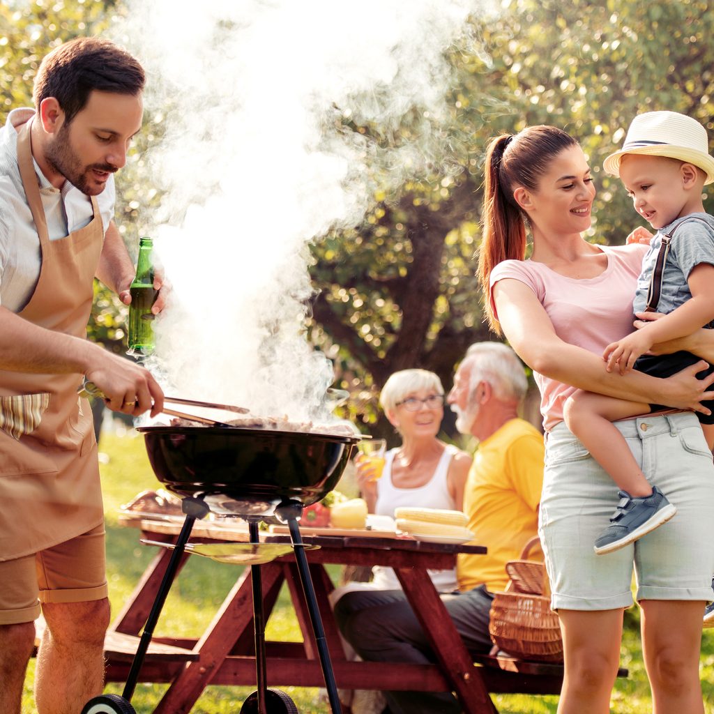 family having a barbecue
