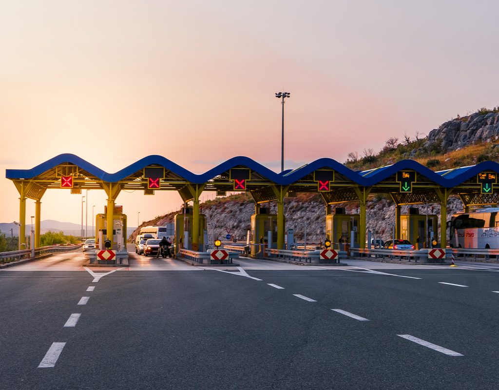 Highway toll plaza