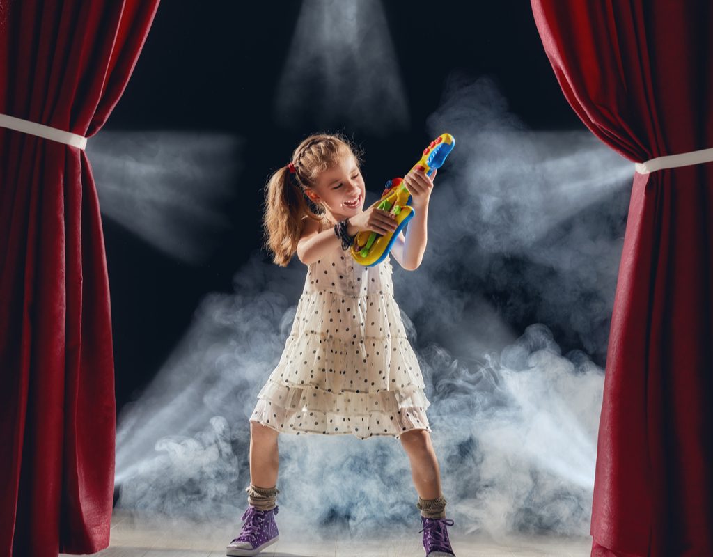 Girl performs in a talent show