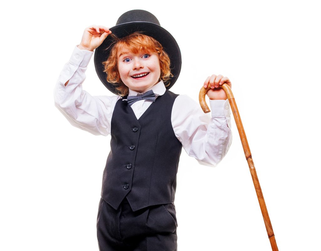 Young boy dressed for a talent show