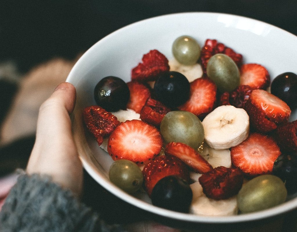 a bowl full of fruit salad