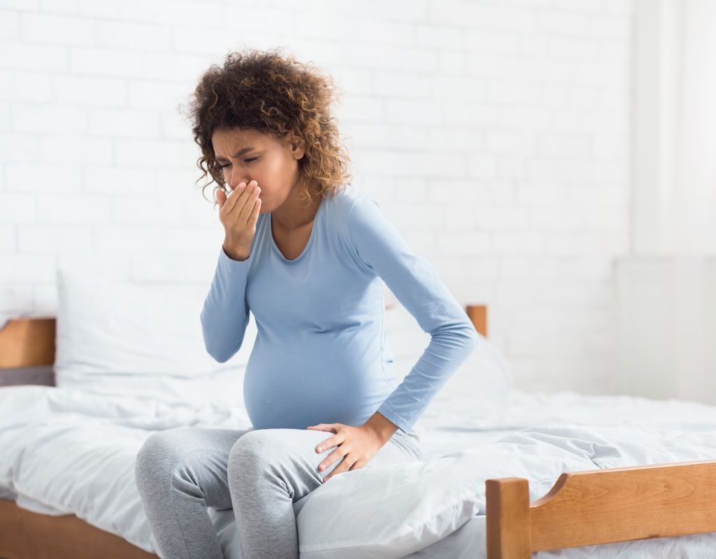 Pregnant woman not feeling well.