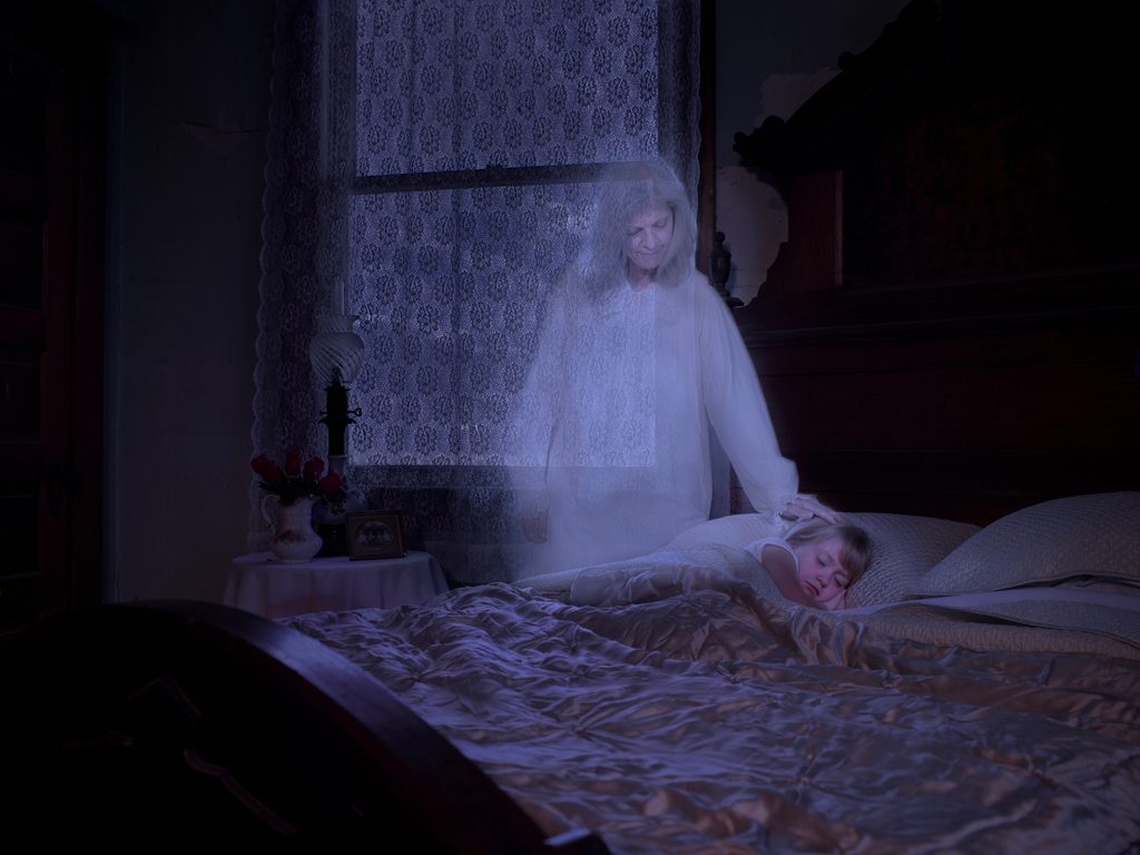 ghost looming over child's bed