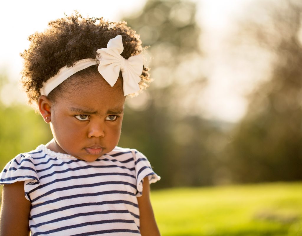 A toddler having an attitude.