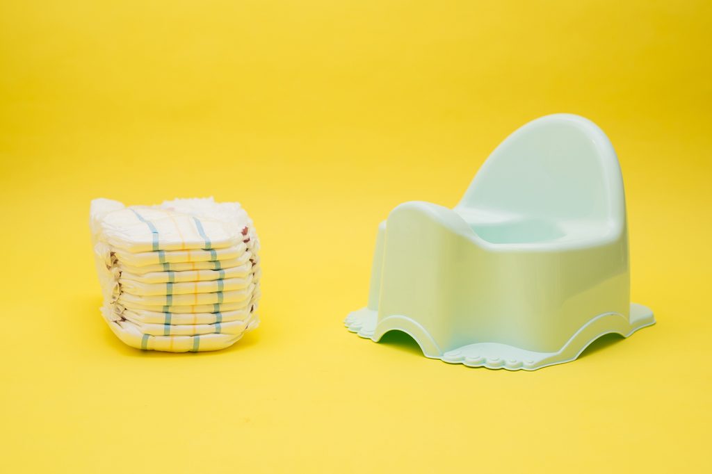 A potty chair and pull-ups.