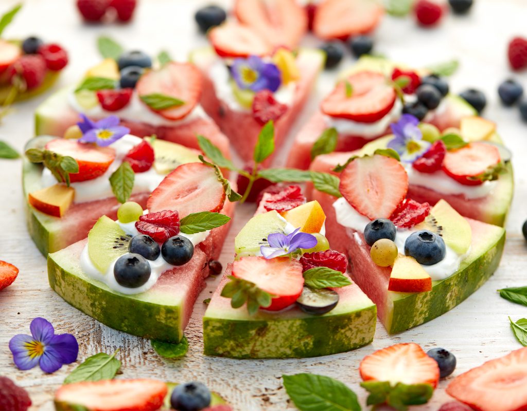 slices of watermelon birthday pizza