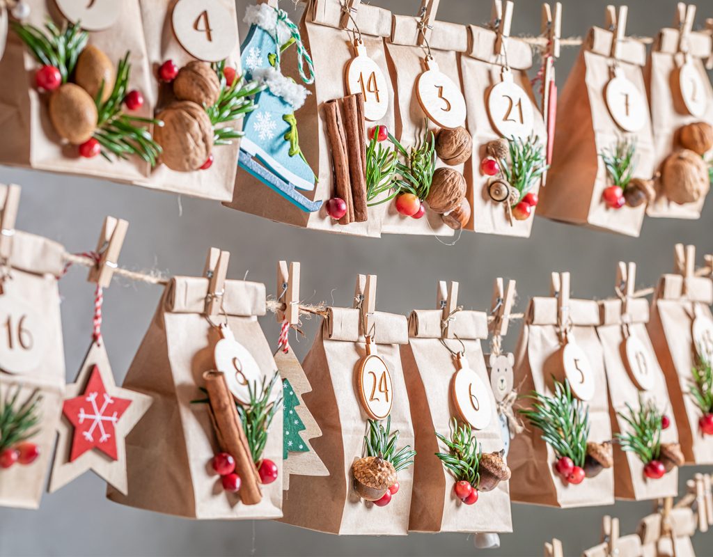 a DIY hanging advent calendar