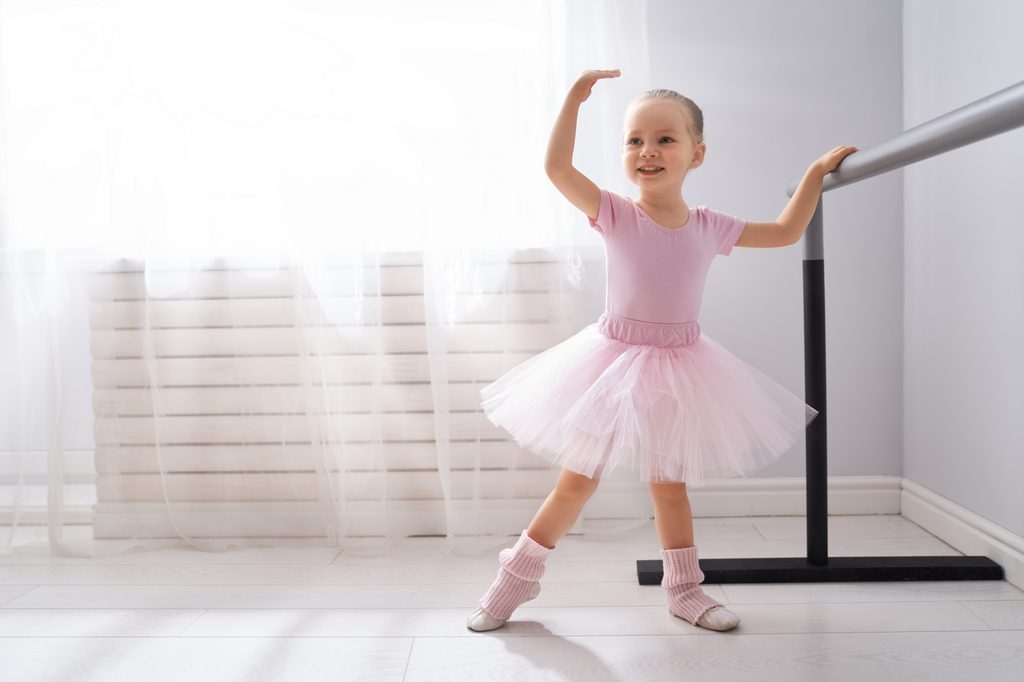 Toddler in ballet class