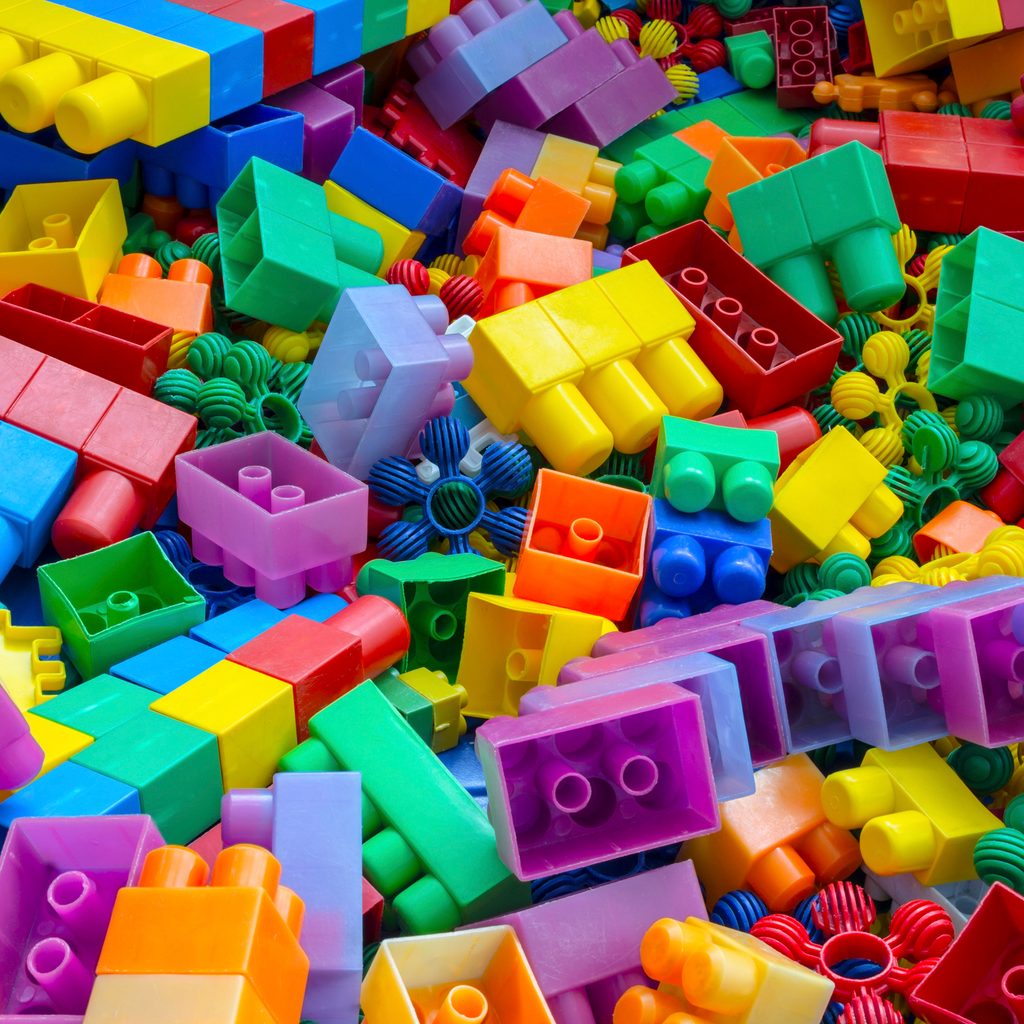 A bunch of different colored LEGO Bricks.