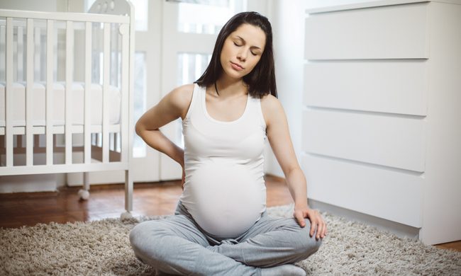 Pregnant woman with back pain