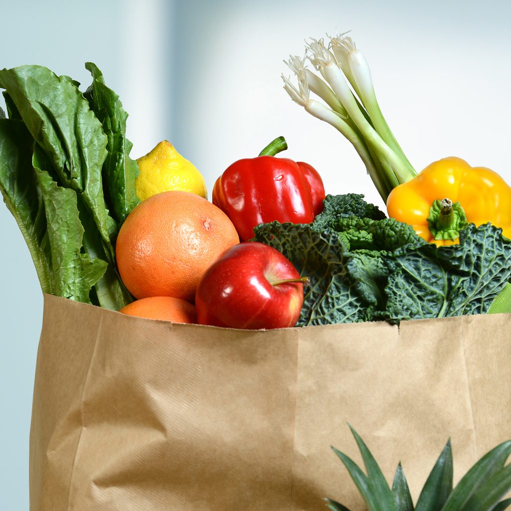 Veggies in a grocery bag