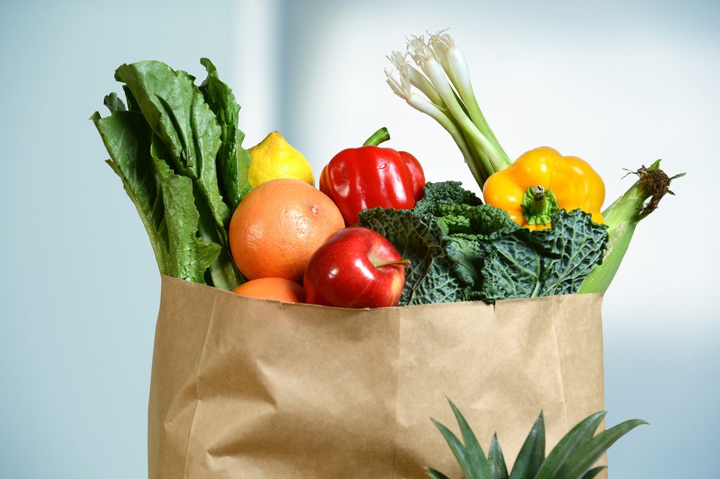 Veggies in a grocery bag