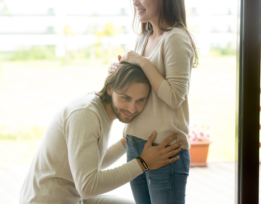 Man listening for baby.