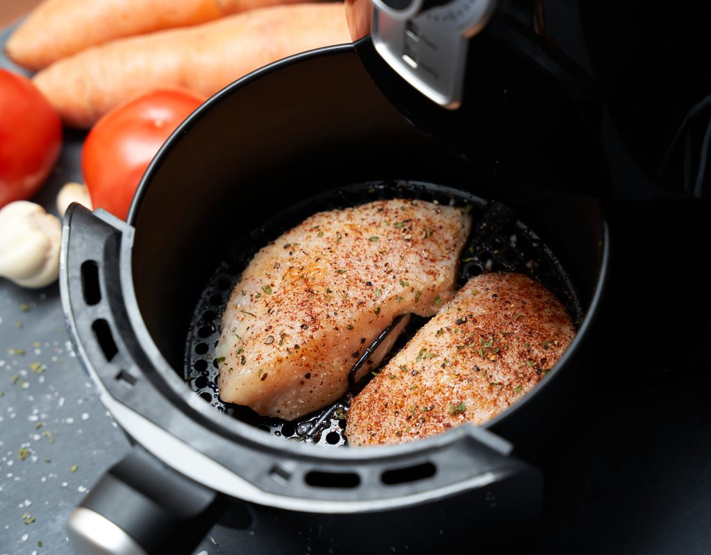 Chicken cooking in the air fryer