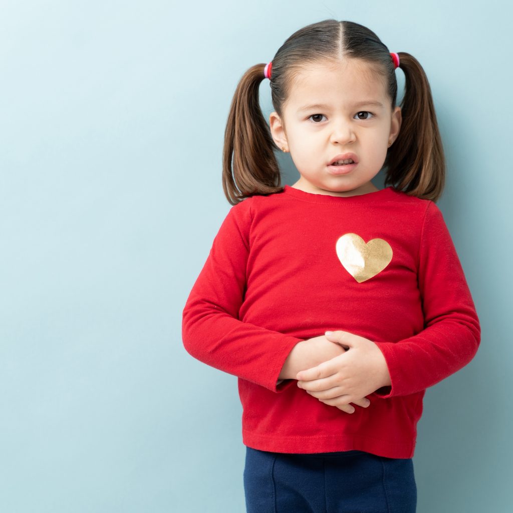 Little girl with a stomachache