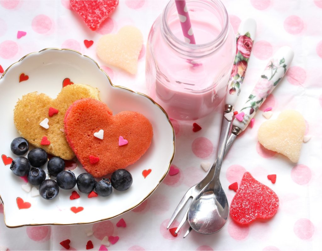 Valentine's Day themed breakfast
