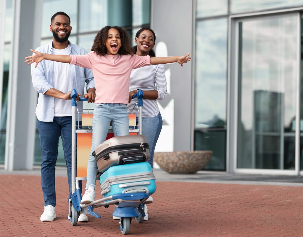 A family getting ready to take a trip.
