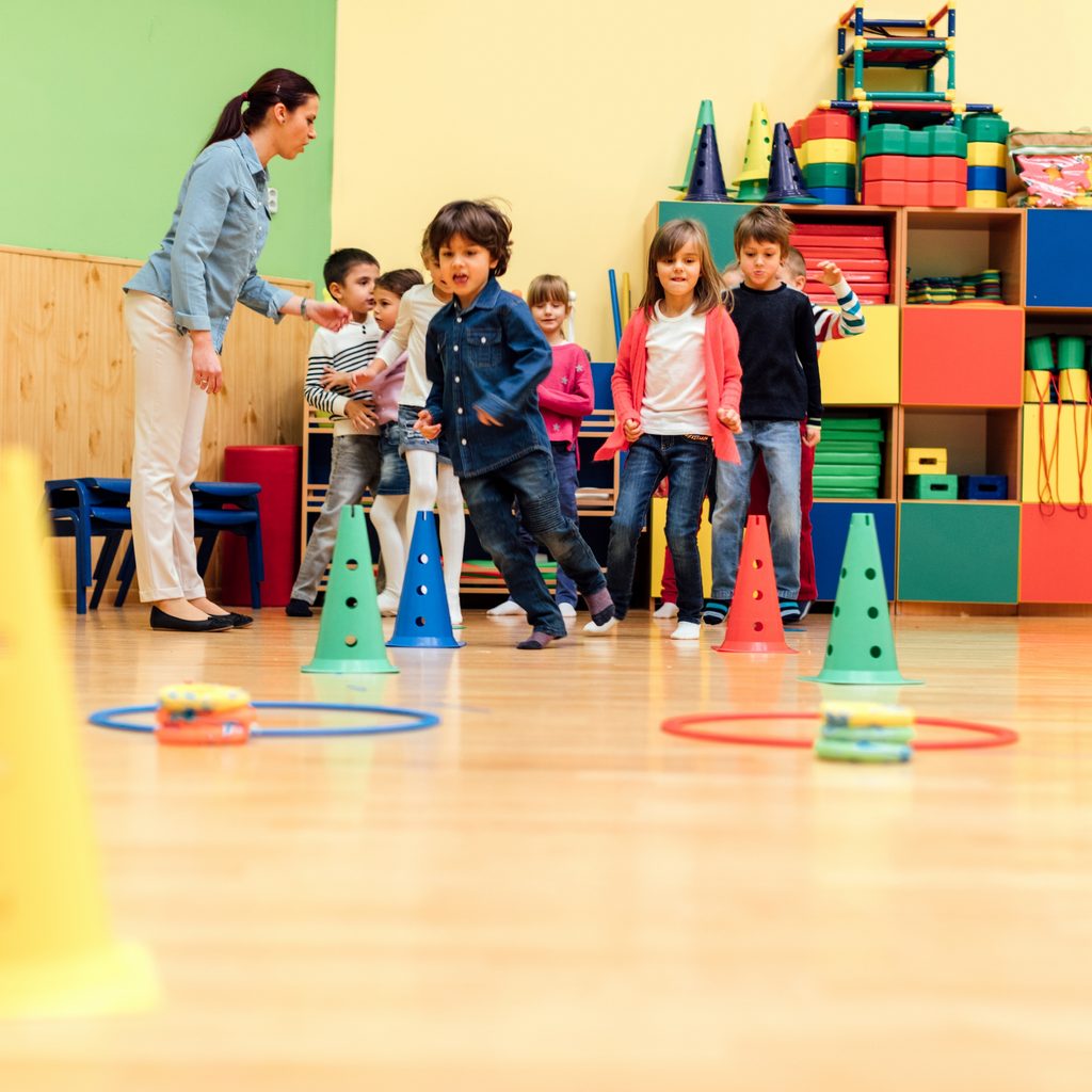 Day care children playing a game