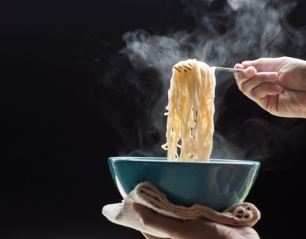 Ramen noodles in a bowl ready to eat