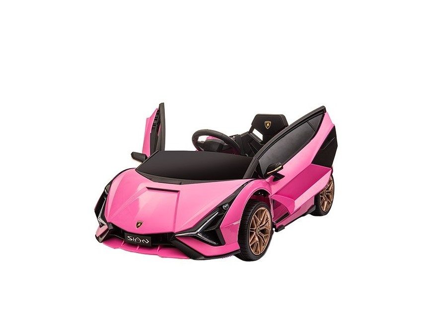 Pink lamborghini from Zulily riding toys store.